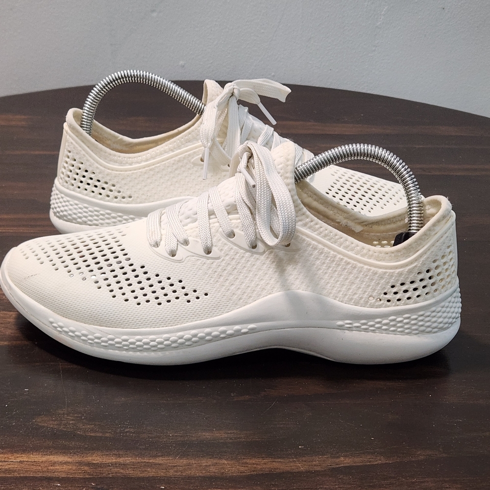 Crocs LiteRide 360 Pacer Sneakers Ivory Women's Size 9 Comfort Walking Shoes - Picture 2 of 10